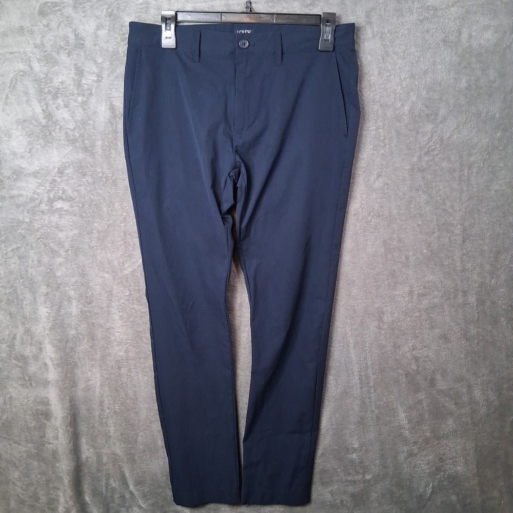 J Crew Slim Fit Tech Chino Pants Mens Size 30x32 Navy Blue Stretchable Mid Rise